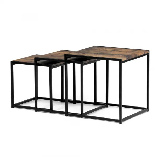 Set 3 ks odkladacích stolíkov AF-3003 Autronic Staré drevo