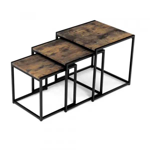Set 3 ks odkladacích stolíkov AF-3003 Autronic Staré drevo