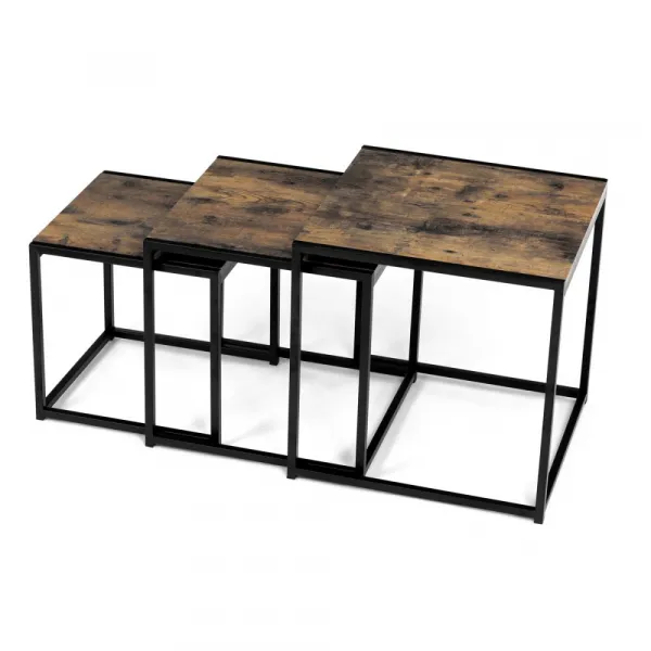 Set 3 ks odkladacích stolíkov AF-3003 Autronic Staré drevo
