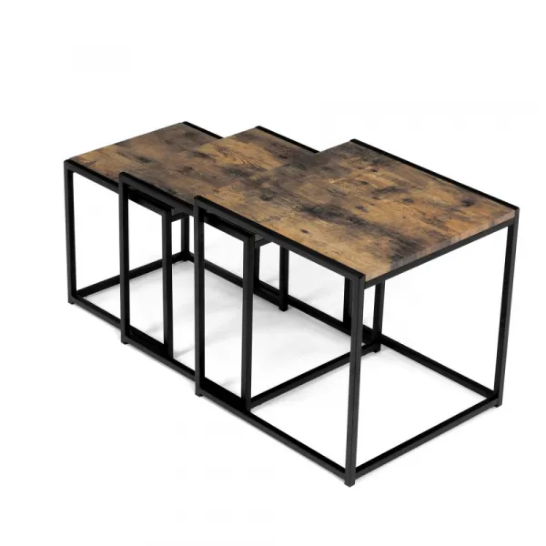 Set 3 ks odkladacích stolíkov AF-3003 Autronic Staré drevo