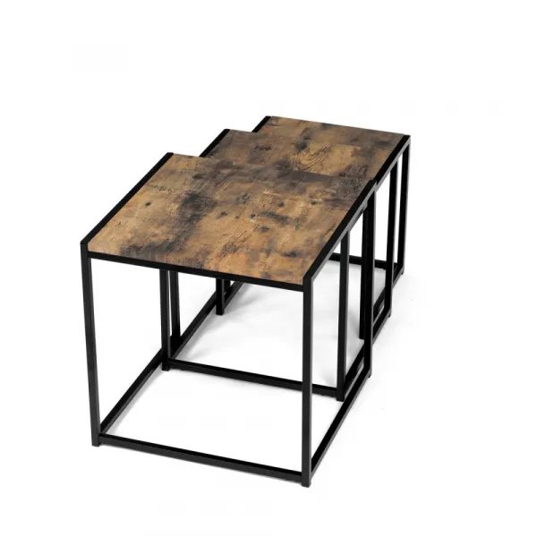 Set 3 ks odkladacích stolíkov AF-3003 Autronic Staré drevo