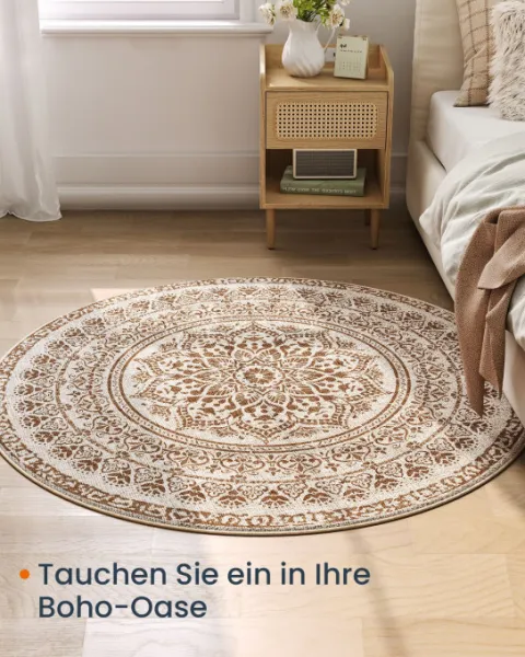 Koberec Boho-Stil béžový kruh