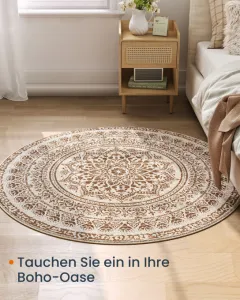 Koberec Boho-Stil béžový kruh