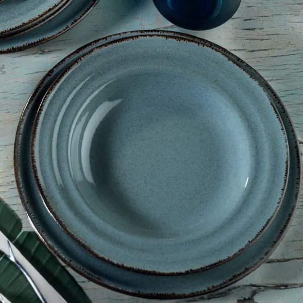 Hermia Porcelánová sada 24 ks talířů DoubleBlue modrá