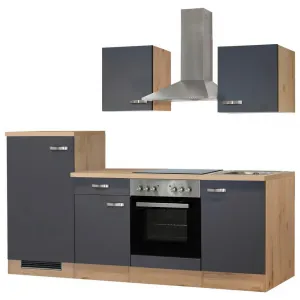 Kuchynský blok SHADOW vr.4 spotrebičov, šířka 220 cm
