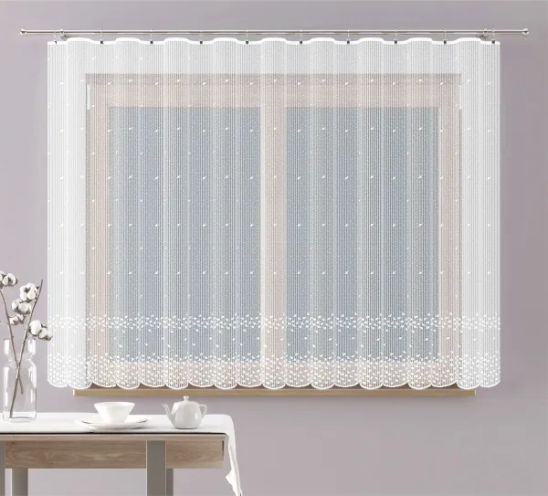 Záclona žakárová alebo záclonový komplet, Madison metráž, biela 100 cm