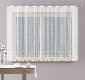 Záclona žakárová alebo záclonový komplet, Mia metráž, biela 140 cm