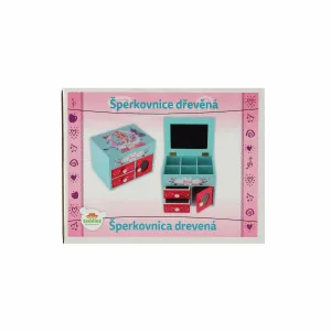 Teddies Drevená šperkovnica Princess 3 Odklápací vrch