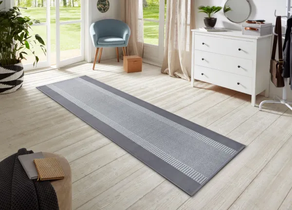 Hanse Home Collection koberce Behúň Basic 105488 Light Grey - 80x350 cm