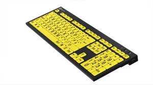 LogicKeyboard XLPrint NERO PC Black on Yellow UK 29283