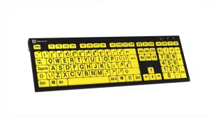 LogicKeyboard XLPrint NERO PC Black on Yellow UK 29283