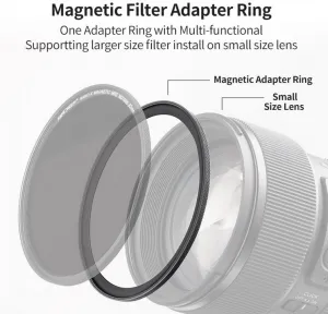 K&F Concept Krúžok adaptéra magnetického filtra K&F 52-82 mm, matná čierna, hrúbka rámu 2,16 mm 35752