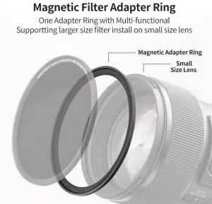 K&F Concept Krúžok adaptéra magnetického filtra K&F 58-77 mm, matná čierna, hrúbka rámu 2,16 mm 35678