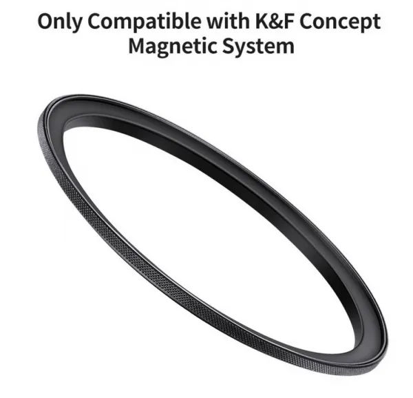 K&F Concept Krúžok adaptéra magnetického filtra K&F 58-82 mm, matná čierna, hrúbka rámu 2,16 mm 35605