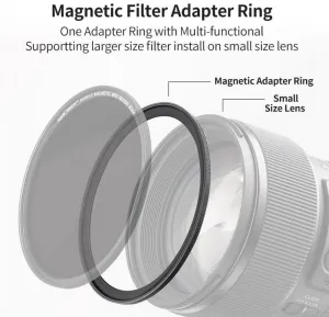 K&F Concept Krúžok adaptéra magnetického filtra K&F 58-82 mm, matná čierna, hrúbka rámu 2,16 mm 35605