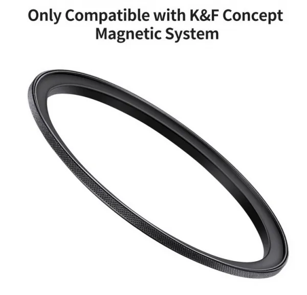 K&F Concept Krúžok adaptéra magnetického filtra K&F 67-82 mm, matná čierna, hrúbka rámu 2,16 mm 35618