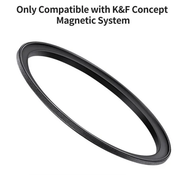 K&F Concept Krúžok adaptéra magnetického filtra K&F 67-77 mm, matná čierna, hrúbka rámu 2,16 mm 35412