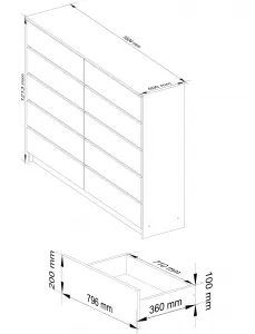 Ak furniture Komoda Rollo K 160,4 cm jelša