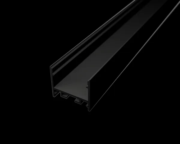 LED lišta povrchová S12 čierna Dĺžka: 2m, Typ krytky: Bez krytky