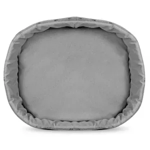 JAKS Vodeodolný oválny pelech pre psa a mačku sivý čierne kosti  Kingdog Pelech veľkosti: 60 x 50 cm