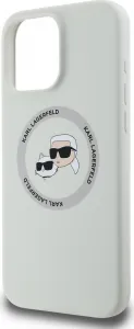 Karl Lagerfeld Liquid Silikónový K&CH Heads MagSafe kryt pre Apple iPhone 16 Pro, Karl Lagerfeld, Béžový