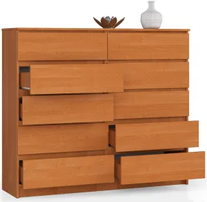 Ak furniture Komoda Kuba 140 cm 10 zásuviek jelša