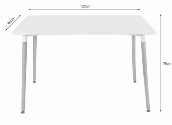 Stôl ADRIA 120 cm x 80 cm - čierny 9403 20 80 00