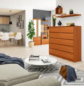 Ak furniture Komoda Kuba 140 cm 10 zásuviek jelša