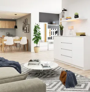 Ak furniture Komoda Tove K 160,4 cm biela matná