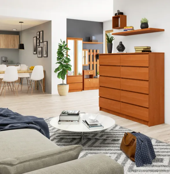 Ak furniture Komoda Kuba 140 cm 10 zásuviek jelša