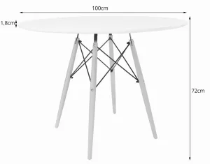 Okrúhly stôl TODI 100 cm - biely 9403 20 80 00