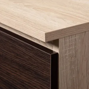 Ak furniture Komoda Rollo K 138,4 cm dub sonoma/wenge