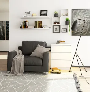 Ak furniture Komoda Kuba 60 cm - 3 šuplíky bílá