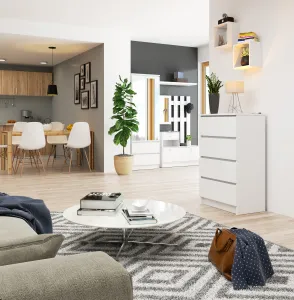 Ak furniture Komoda Kuba 60 cm - 4 zásuvky biela