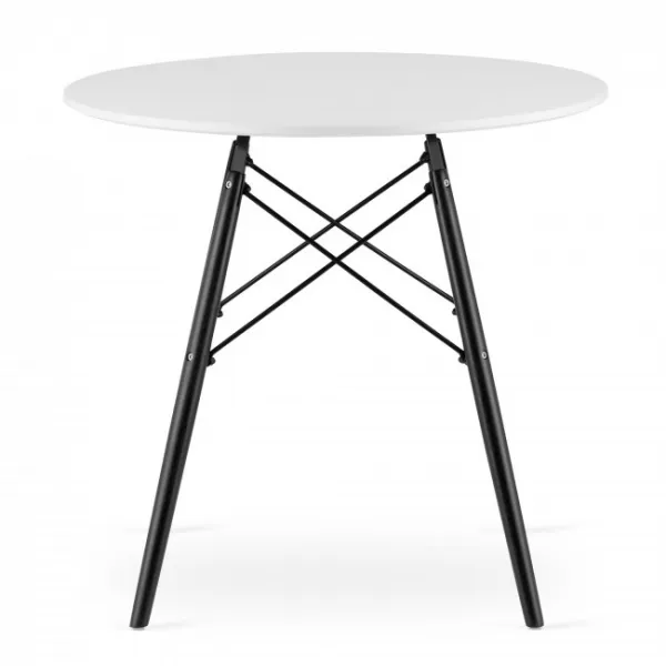 Okrúhly stôl TODI 80 cm - biely / čierne nohy 9403 20 80 00