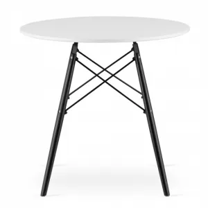 Okrúhly stôl TODI 80 cm - biely / čierne nohy 9403 20 80 00