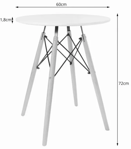 Okrúhly stôl TODI 60 cm - biely 9403 20 80 00