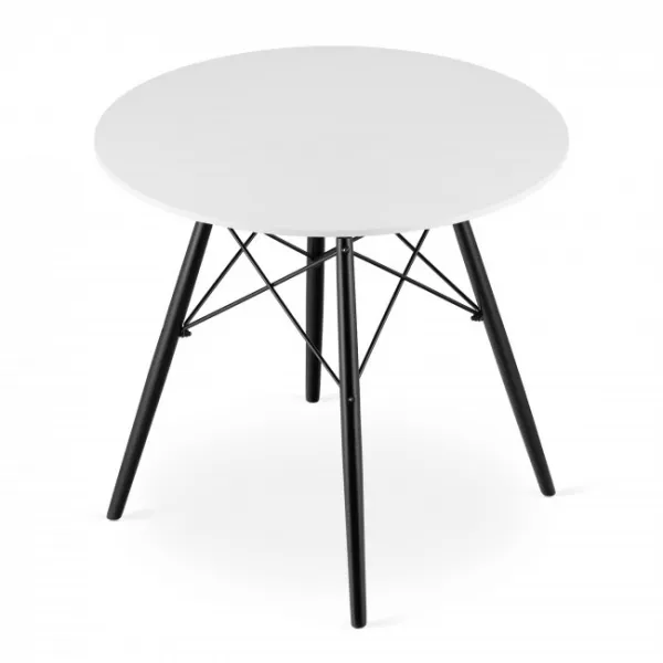 Okrúhly stôl TODI 80 cm - biely / čierne nohy 9403 20 80 00