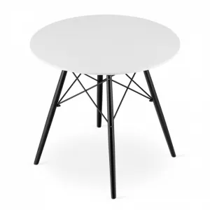 Okrúhly stôl TODI 80 cm - biely / čierne nohy 9403 20 80 00