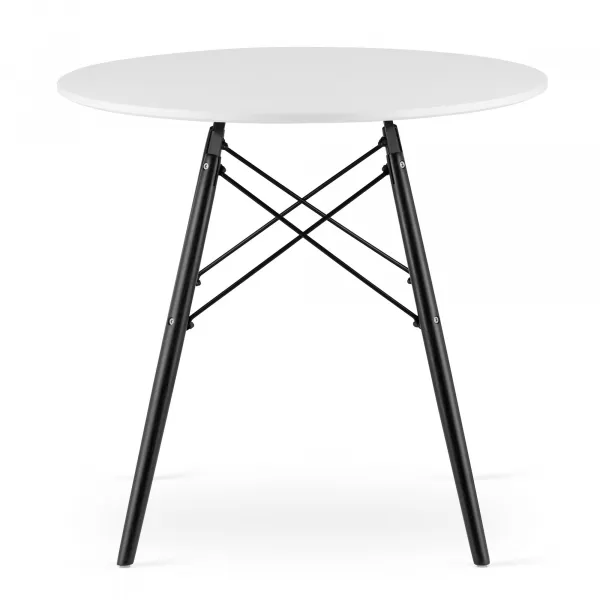 Okrúhly stôl TODI 80 cm - biely / čierne nohy 9403 20 80 00