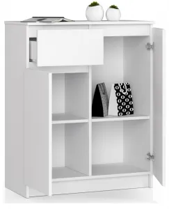 Ak furniture Komoda Kiara 80 cm 2 skrinky a 1 zásuvka biela