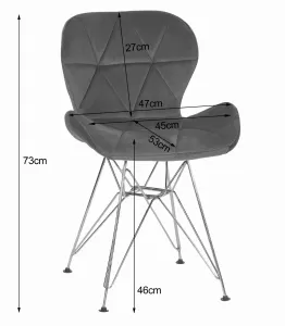 Stolička NEST - čierny zamat / zlaté nohy x 2 9401 71 00 00