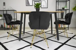 Stolička NEST - čierny zamat / zlaté nohy x 2 9401 71 00 00