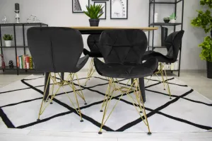 Stolička NEST - čierny zamat / zlaté nohy x 2 9401 71 00 00