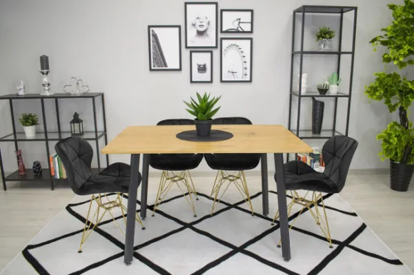 Stolička NEST - čierny zamat / zlaté nohy x 2 9401 71 00 00