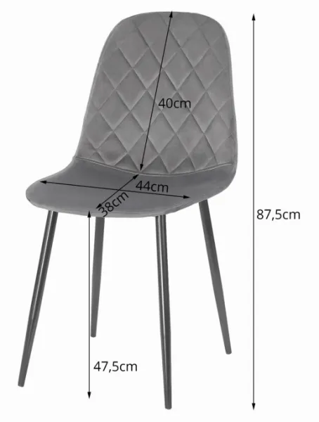 Stolička ASTI - čierny zamat x 2 9401 71 00 00