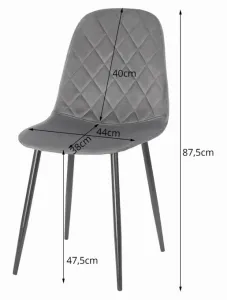 Stolička ASTI - čierny zamat x 2 9401 71 00 00