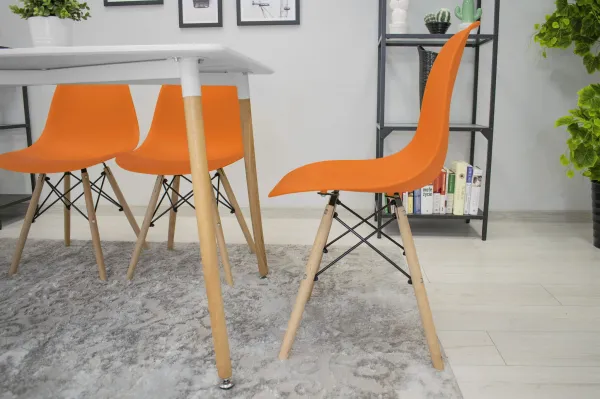 Stolička OSAKA oranžová / prírodné nohy x 2 9401 80 00 00
