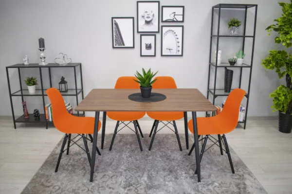 Stolička OSAKA oranžová / nohy čierne x 2 9401 80 00 00