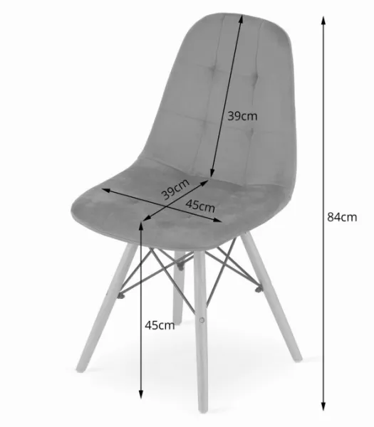 Stolička DUMO - čierny zamat x 2 9401 71 00 00